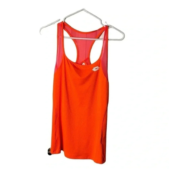 NWT racerback tank top.Coral,mesh,textured fabric , logo,athletic,activewear - Picture 8 of 13